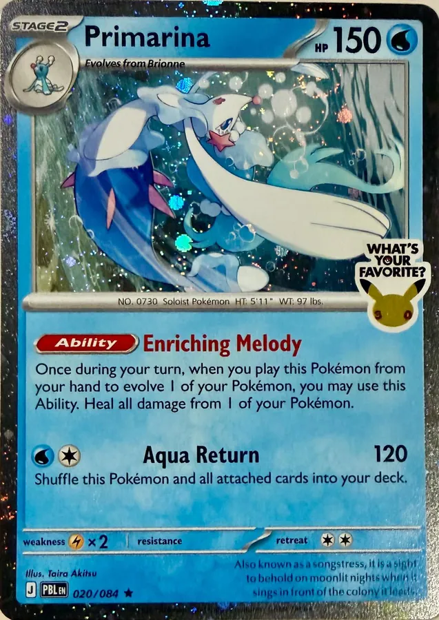 Pitch Black Primarina [What's-Your-Favorite] Pokémon card
